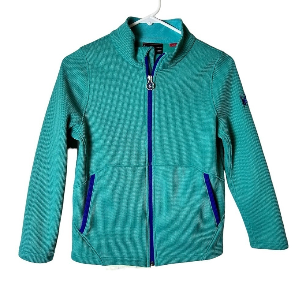 Spyder Jacket Girls Large 14/16 Endure Full Zip Fleece Outdoor Blue Green